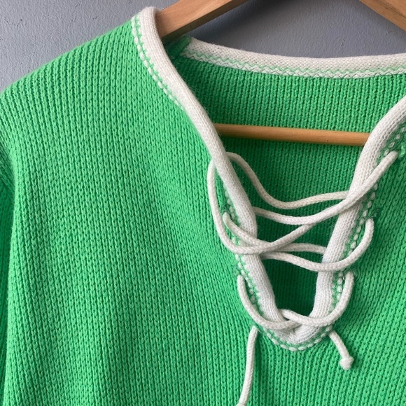 Green Drawstring Sweater - Picture 2 of 4